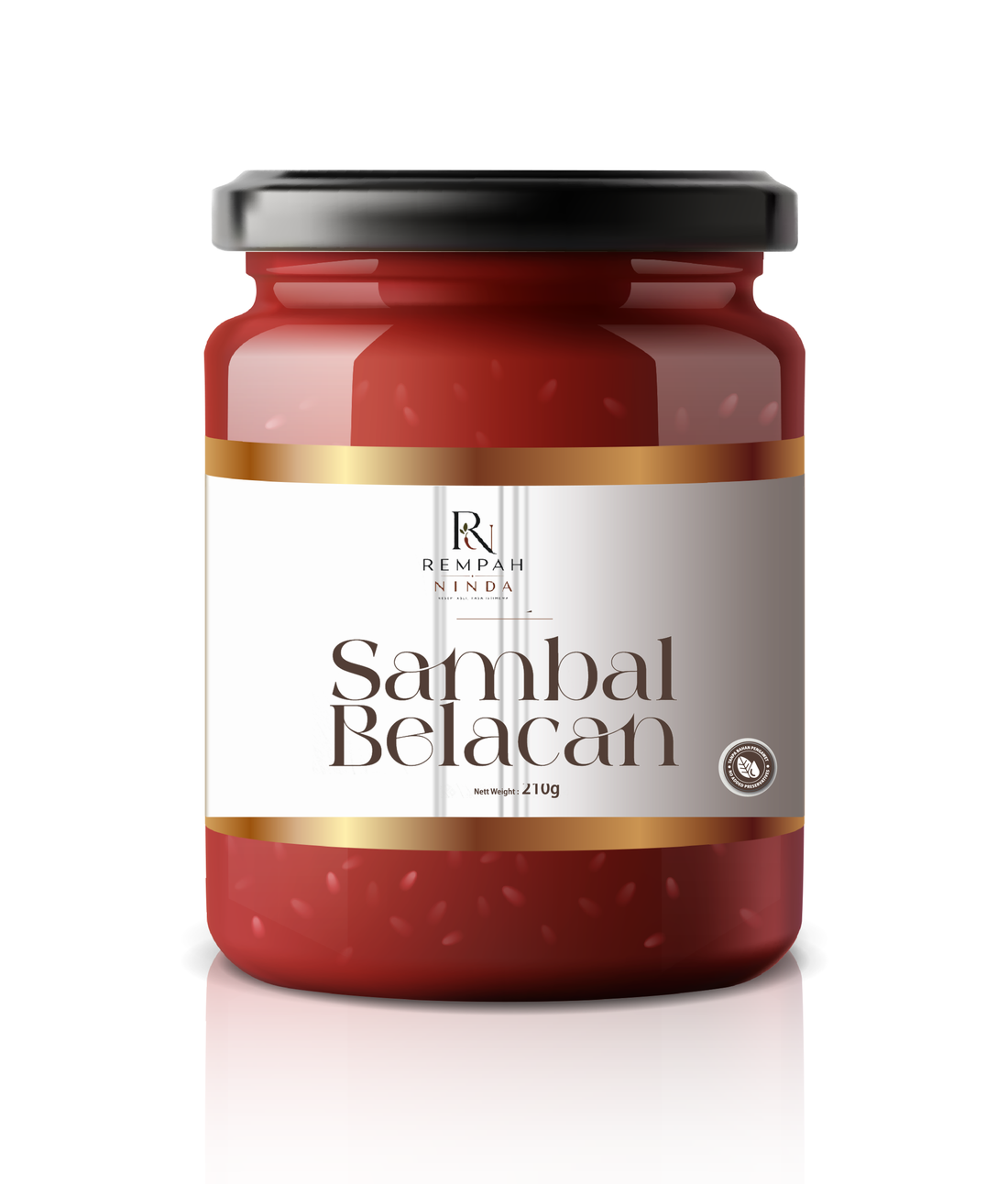 Sambal Belacan in a glass jar, Rempah Ninda